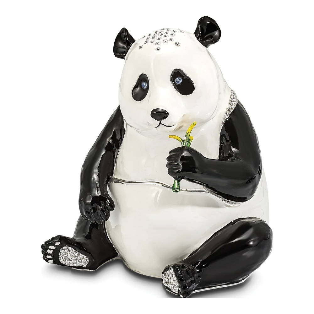 Jere Bejeweled Panda Trinket Box & 18-Inch Necklace