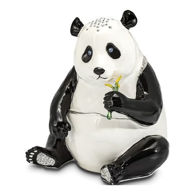 Bejeweled Panda Trinket Box & 18-Inch Necklace
