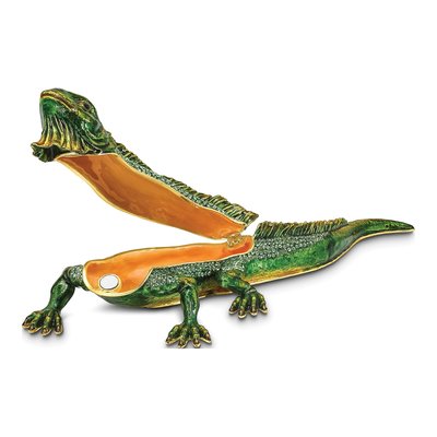 Pewter Iggy Iguana Trinket Box with Necklace – view 2