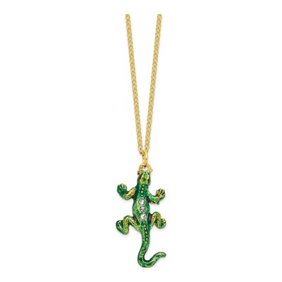 Pewter Iggy Iguana Trinket Box with Necklace – view 3