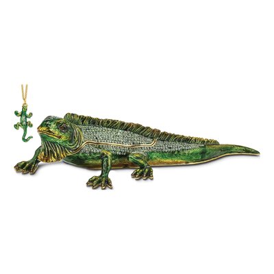 Pewter Iggy Iguana Trinket Box with Necklace – view 6