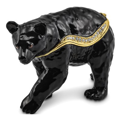Pewter Bear Trinket Box with 18" Necklace