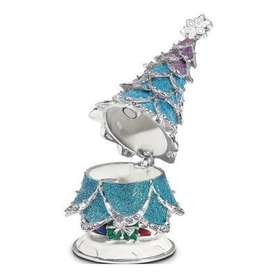 Arctic Blue Crystal Christmas Tree Trinket Box & Necklace – view 2