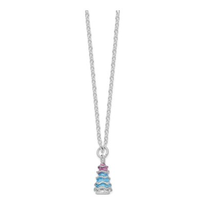 Arctic Blue Crystal Christmas Tree Trinket Box & Necklace – view 4