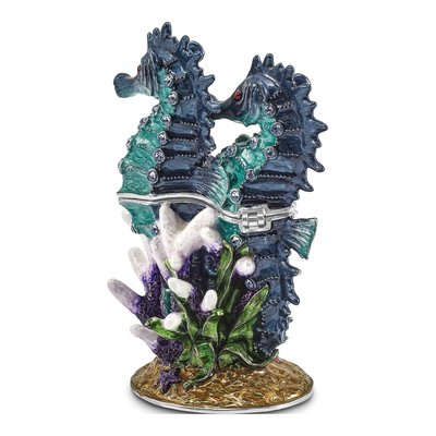 Pewter Sea Horse Trinket Box with 18" Necklace – view 3