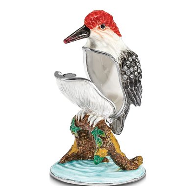 Pewter Woodpecker Trinket Box & Necklace Set – view 2
