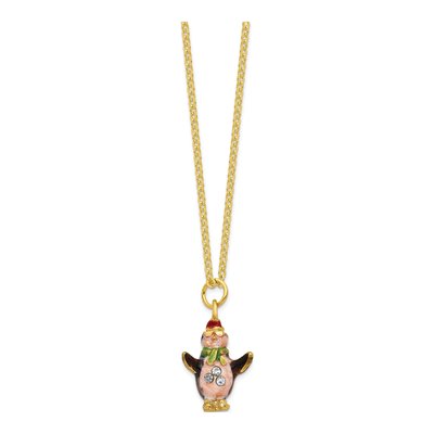 Bejeweled Skiing Penguin Trinket Box & Necklace – view 4