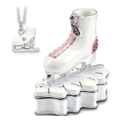 Bejeweled Ice Skate Trinket Box with Necklace – view 5