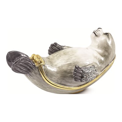 Bertram Seal Pewter Trinket Box with Necklace – view 3