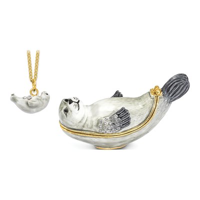 Bertram Seal Pewter Trinket Box with Necklace – view 5