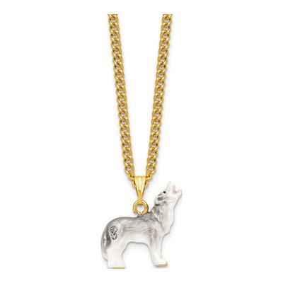 Pewter Wolf Trinket Box with 18" Necklace – view 4