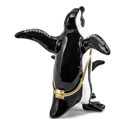 Pewter Penguin Trinket Box & 18" Necklace – view 3