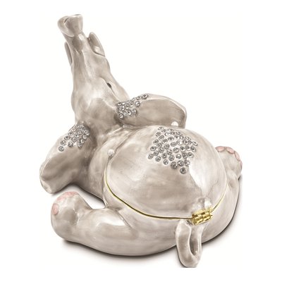 Pewter Elephant Trinket Box with Necklace – view 3