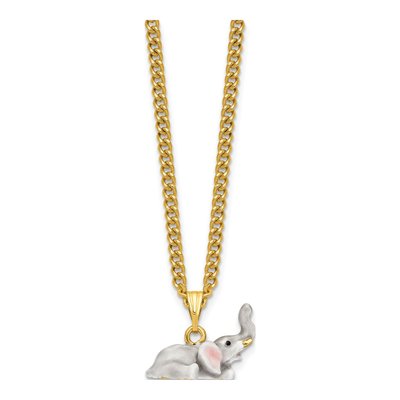 Pewter Elephant Trinket Box with Necklace – view 4