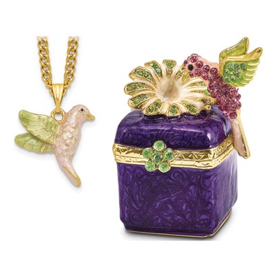 Pewter Trinket Box & 18" Necklace Set – view 5