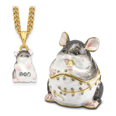 Pewter Uncle Joe Mouse Trinket Box & Necklace – view 5