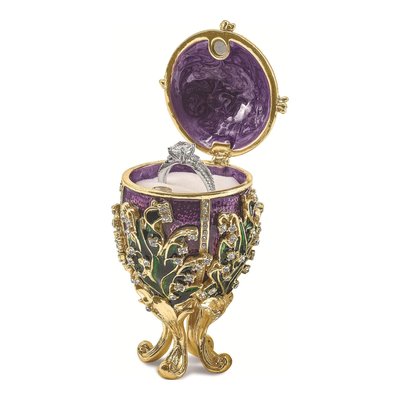 Pewter Lily of the Valley Trinket Box & Necklace – view 3