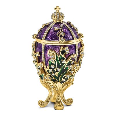 Pewter Lily of the Valley Trinket Box & Necklace
