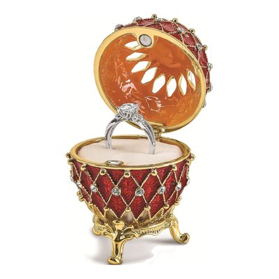 Pewter Bejeweled Valentine Trinket Box & Necklace – view 3