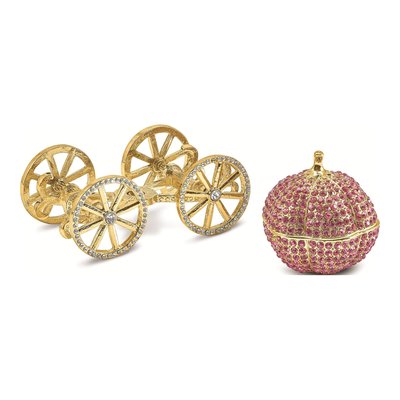 Pewter Pink Pumpkin Trinket Box with Necklace – view 3