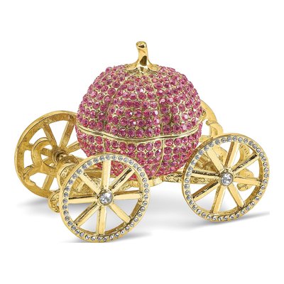 Pewter Pink Pumpkin Trinket Box with Necklace