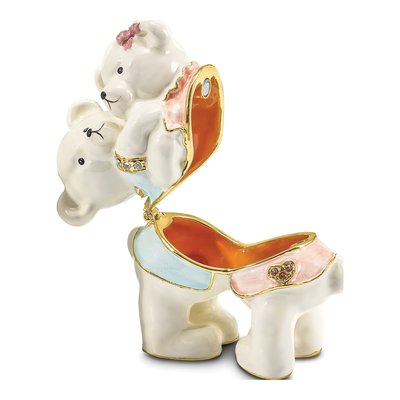 Pewter Teddy Bear Trinket Box & Necklace Set – view 2
