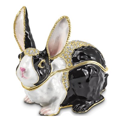 Pewter Bunny Trinket Box with 18in Necklace