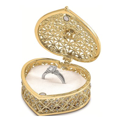 Pewter Crystal Heart Trinket Box with Necklace – view 3