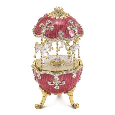 Musical Carousel Egg Figurine with 18in Necklace – view 2