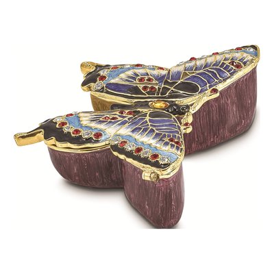 Jeannie Blue Butterfly Trinket Box & 18" Necklace – view 3