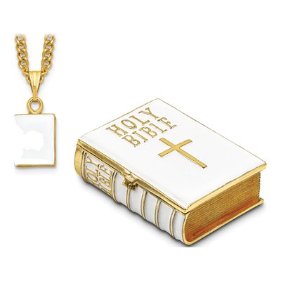 Pewter Bible Trinket Box with 18" Necklace – view 5