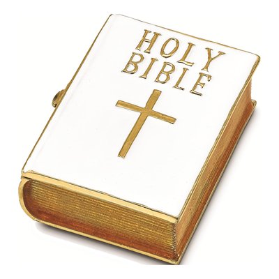Pewter Bible Trinket Box with 18" Necklace