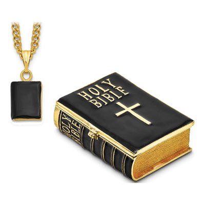Pewter DEVOTION Bible Trinket Box & Necklace – view 5
