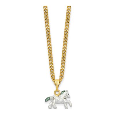Pewter Carousel Horse Musical Figurine & Necklace – view 3