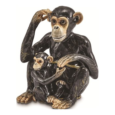 Pewter Chimpanzee Trinket Box with 18in Necklace – view 3