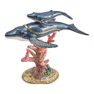 Whale & Baby Trinket Box with 18" Necklace
