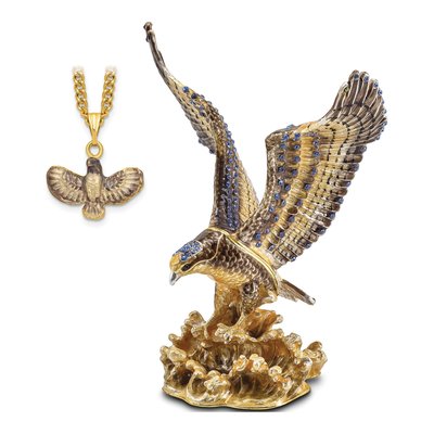 Pewter Eagle Trinket Box with 18" Necklace – view 5