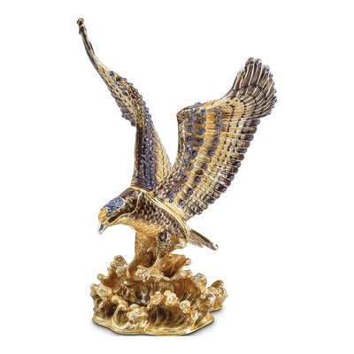 Pewter Eagle Trinket Box with 18" Necklace