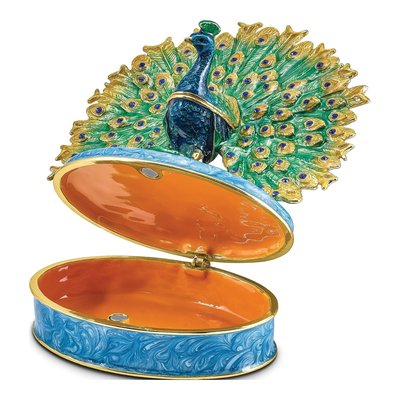 Peacock Trinket Box & Necklace Set – view 2