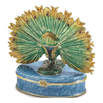 Peacock Trinket Box & Necklace Set – view 3