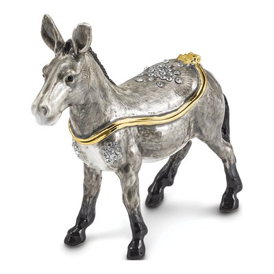 Pewter Donkey Trinket Box with 18" Necklace