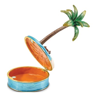 RELAX Palm Tree Trinket Box & 18" Necklace Set – view 2