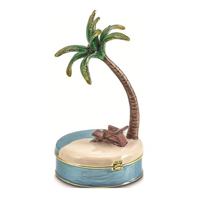RELAX Palm Tree Trinket Box & 18" Necklace Set – view 3