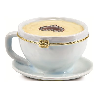 Pewter Coffee Cup Trinket Box with 18" Necklace – view 3