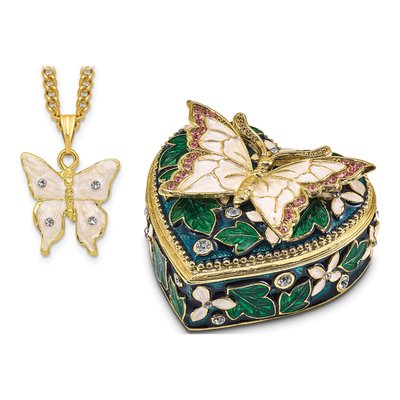 Pewter Butterfly Trinket Box & Necklace Gift Set – view 5
