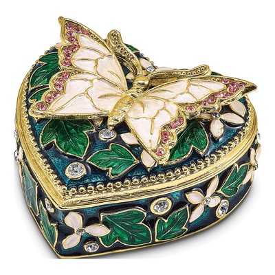 Pewter Butterfly Trinket Box & Necklace Gift Set