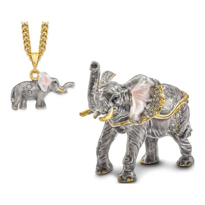 Pewter Elephant Trinket Box with 18" Necklace – view 6