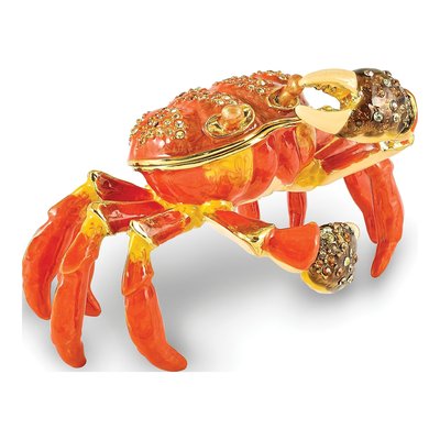 Pewter Crab Trinket Box with 18" Necklace