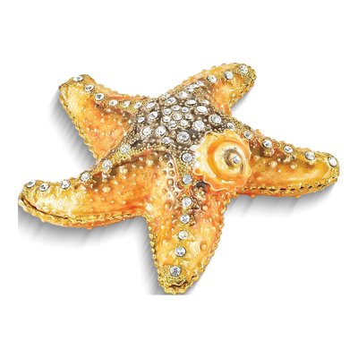 Pewter Starfish Trinket Box with 18" Necklace
