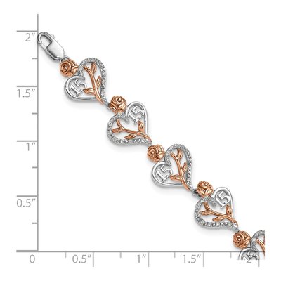 14K Two-Tone Gold 1/3 ct tw Diamond Quinceanera Bracelet – view 5
